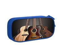 BNVSADC Guitar Printed Pencil Case Large Pen Bag Cute Pencil Box Pouch Office School Stationery Organizer for Girls Boys, Blue