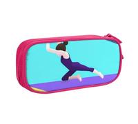 BNVSADC Gymnastics Game Printed Pencil Case Large Pen Bag Cute Pencil Box Pouch Office School Stationery Organizer for Girls Boys, Pink