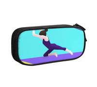 BNVSADC Gymnastics Game Printed Pencil Case Large Pen Bag Cute Pencil Box Pouch Office School Stationery Organizer for Girls Boys, Black