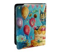 BNVSADC Happy Birthday Printed Passport Holder Travel PU Leather Passport Cover Case Organiser for Men Women, 6.5 inch
