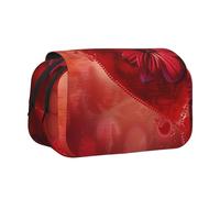 BNVSADC Happy Flower Printed Print Flip Top Double Layer Pencil Case - Large Capacity School Supplies Organizer for Students, Kids, Teens, Artists, Travel & Office Use
