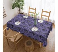 BNVSADC Haunted The Mansion Printed Rectangle Tablecloth 183x137 CM with Lace Edge, Polyester Kitchen Water Resistant Table Cloth Dining Table Decoration Table Covers