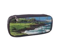 BNVSADC Hawaii Beach Golf Course Printed Leather Pencil Pen Case & Makeup Bag - Stylish Pencil Bag Stationery Organizer Pouch for School Office Travel