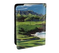 BNVSADC Hawaii Beach Golf Course Printed Passport Holder Travel PU Leather Passport Cover Case Organiser for Men Women, 6.5 inch