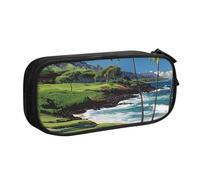 BNVSADC Hawaii Beach Golf Course Printed Pencil Case Large Pen Bag Cute Pencil Box Pouch Office School Stationery Organizer for Girls Boys, Black