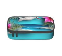 BNVSADC Hawaii Beach Hibiscus Printed Pencil Case Cute Pencil Box Bag Pen Pouch Office School Stationery Organizer for School Travel Work