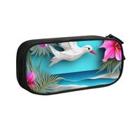 BNVSADC Hawaii Beach Hibiscus Printed Pencil Case Large Pen Bag Cute Pencil Box Pouch Office School Stationery Organizer for Girls Boys, Black