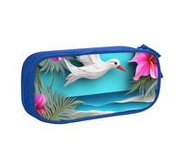 BNVSADC Hawaii Beach Hibiscus Printed Pencil Case Large Pen Bag Cute Pencil Box Pouch Office School Stationery Organizer for Girls Boys, Blue