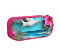 BNVSADC Hawaii Beach Hibiscus Printed Pencil Case Large Pen Bag Cute Pencil Box Pouch Office School Stationery Organizer for Girls Boys, Pink