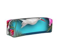 BNVSADC Hawaii Beach Hibiscus Printed Pencil Case Leather Pencil Pouch Cute Stationery Pencil Pen Bag with Zipper for School Office Travel