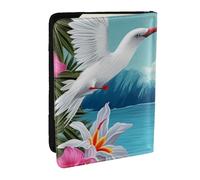 BNVSADC Hawaii Hibiscus Flower Printed Passport Holder Travel PU Leather Passport Cover Case Organiser for Men Women, 6.5 inch