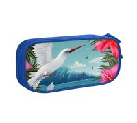 BNVSADC Hawaii Hibiscus Flower Printed Pencil Case Large Pen Bag Cute Pencil Box Pouch Office School Stationery Organizer for Girls Boys, Blue