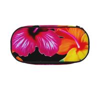 BNVSADC Hawaiian Colorful Flower Printed Pencil Case Cute Pencil Bag Pen Pouch Large Stationery Organizer Makeup Bag for Teen Boys Girls School Students Office