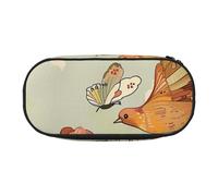 BNVSADC Hen Flying Butterflies Among Flowers Printed Pencil Case Cute Pencil Bag Pen Pouch Large Stationery Organizer Makeup Bag for Teen Boys Girls School Students Office