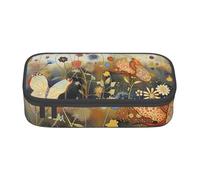 BNVSADC Hen Flying Butterflies Among Flowers Printed Pencil Case Cute Pencil Box Bag Pen Pouch Office School Stationery Organizer for School Travel Work