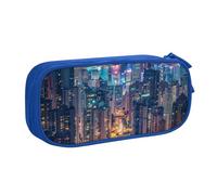 BNVSADC Hong Kong Printed Pencil Case Large Pen Bag Cute Pencil Box Pouch Office School Stationery Organizer for Girls Boys, Blue