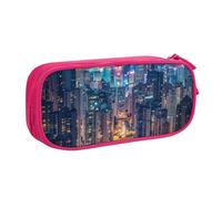 BNVSADC Hong Kong Printed Pencil Case Large Pen Bag Cute Pencil Box Pouch Office School Stationery Organizer for Girls Boys, Pink