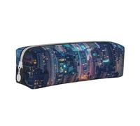 BNVSADC Hong Kong Printed Pencil Case Leather Pencil Pouch Cute Stationery Pencil Pen Bag with Zipper for School Office Travel