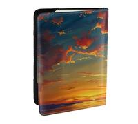 BNVSADC hot air Balloon Sunset Printed Passport Holder Travel PU Leather Passport Cover Case Organiser for Men Women, 6.5 inch