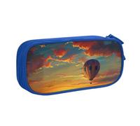 BNVSADC hot air Balloon Sunset Printed Pencil Case Large Pen Bag Cute Pencil Box Pouch Office School Stationery Organizer for Girls Boys, Blue