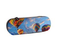 BNVSADC Hot Air Balloons Printed Leather Pencil Pen Case & Makeup Bag - Stylish Hard Shell Pencil Bag Stationery Organizer Pouch for School Office Travel