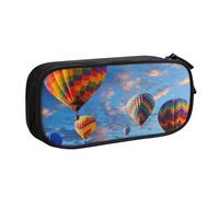 BNVSADC Hot Air Balloons Printed Pencil Case Large Pen Bag Cute Pencil Box Pouch Office School Stationery Organizer for Girls Boys, Black