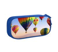 BNVSADC Hot Air Balloons Printed Pencil Case Large Pen Bag Cute Pencil Box Pouch Office School Stationery Organizer for Girls Boys, Blue