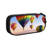 BNVSADC Hot Air Balloons Printed Pencil Case Large Pen Bag Cute Pencil Box Pouch Office School Stationery Organizer for Girls Boys, Black