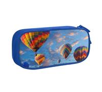 BNVSADC Hot Air Balloons Printed Pencil Case Large Pen Bag Cute Pencil Box Pouch Office School Stationery Organizer for Girls Boys, Blue