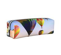 BNVSADC Hot Air Balloons Printed Pencil Case Leather Pencil Pouch Cute Stationery Pencil Pen Bag with Zipper for School Office Travel