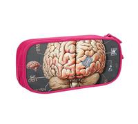 BNVSADC Human Brain Printed Pencil Case Large Pen Bag Cute Pencil Box Pouch Office School Stationery Organizer for Girls Boys, Pink
