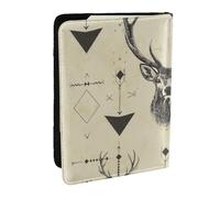 BNVSADC Hunting Arrows Triangles Deer Printed Passport Holder Travel PU Leather Passport Cover Case Organiser for Men Women, 6.5 inch