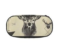 BNVSADC Hunting Arrows Triangles Deer Printed Pencil Case Cute Pencil Bag Pen Pouch Large Stationery Organizer Makeup Bag for Teen Boys Girls School Students Office