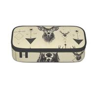 BNVSADC Hunting Arrows Triangles Deer Printed Pencil Case Cute Pencil Box Bag Pen Pouch Office School Stationery Organizer for School Travel Work