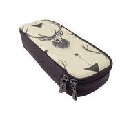 BNVSADC Hunting Arrows Triangles Deer Printed PU Leather Flip Pencil Case, Cute Pencil Box Pen Bag Stationery Organizer Makeup Bag for School Office Travel