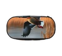 BNVSADC Hunting Flying Wild Duck 1 Printed Pencil Case Cute Pencil Bag Pen Pouch Large Stationery Organizer Makeup Bag for Teen Boys Girls School Students Office