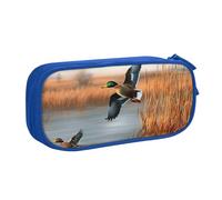 BNVSADC Hunting Flying Wild Duck 1 Printed Pencil Case Large Pen Bag Cute Pencil Box Pouch Office School Stationery Organizer for Girls Boys, Blue