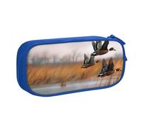 BNVSADC Hunting Flying Wild Duck 3 Printed Pencil Case Large Pen Bag Cute Pencil Box Pouch Office School Stationery Organizer for Girls Boys, Blue