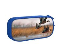 BNVSADC Hunting Flying Wild Duck 3 Printed Pencil Case Large Pen Bag Cute Pencil Box Pouch Office School Stationery Organizer for Girls Boys, Blue