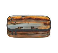 BNVSADC Hunting Flying Wild Duck 5 Printed Pencil Case Cute Pencil Box Bag Pen Pouch Office School Stationery Organizer for School Travel Work