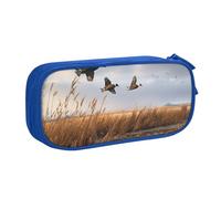 BNVSADC Hunting Flying Wild Duck Printed Pencil Case Large Pen Bag Cute Pencil Box Pouch Office School Stationery Organizer for Girls Boys, Blue