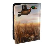 BNVSADC Hunting Flying Wild Ducks 6 Printed Passport Holder Travel PU Leather Passport Cover Case Organiser for Men Women, 6.5 inch