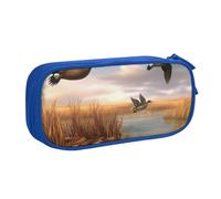 BNVSADC Hunting Flying Wild Ducks 6 Printed Pencil Case Large Pen Bag Cute Pencil Box Pouch Office School Stationery Organizer for Girls Boys, Blue