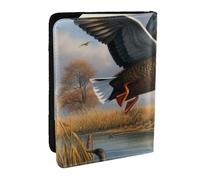 BNVSADC Hunting Flying Wild Ducks by The Lake Printed Passport Holder Travel PU Leather Passport Cover Case Organiser for Men Women, 6.5 inch