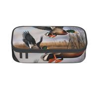 BNVSADC Hunting Flying Wild Ducks Printed Pencil Case Cute Pencil Box Bag Pen Pouch Office School Stationery Organizer for School Travel Work