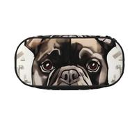 BNVSADC I Love French Bulldog Printed Pencil Case Cute Pencil Bag Pen Pouch Large Stationery Organizer Makeup Bag for Teen Boys Girls School Students Office