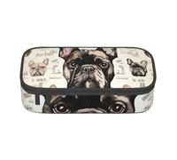 BNVSADC I Love French Bulldog Printed Pencil Case Cute Pencil Box Bag Pen Pouch Office School Stationery Organizer for School Travel Work