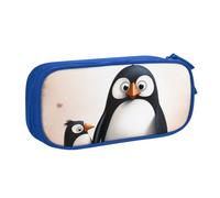 BNVSADC I Love Penguins Printed Pencil Case Large Pen Bag Cute Pencil Box Pouch Office School Stationery Organizer for Girls Boys, Blue