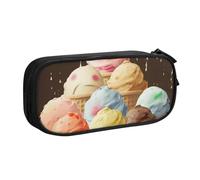 BNVSADC Ice Cream Printed Pencil Case Large Pen Bag Cute Pencil Box Pouch Office School Stationery Organizer for Girls Boys, Black
