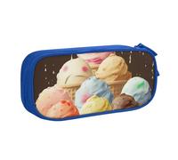 BNVSADC Ice Cream Printed Pencil Case Large Pen Bag Cute Pencil Box Pouch Office School Stationery Organizer for Girls Boys, Blue